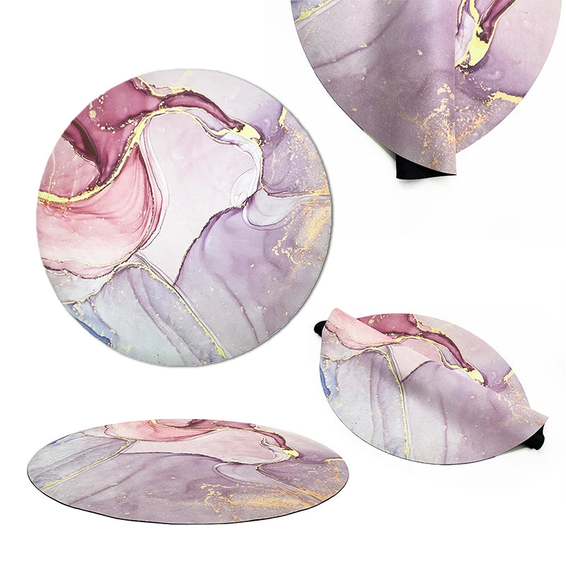 Ecoofit 100 110 120 130 140cm Custom Print Design Foldable Round Meditation Natural Rubber Suede Large Adult Kids Round Yoga Mat