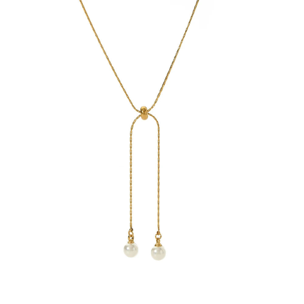 Stainless Steel Unisex Italian 18K Gold Plated Adjustable Length Link Chain Necklace for Anniversary