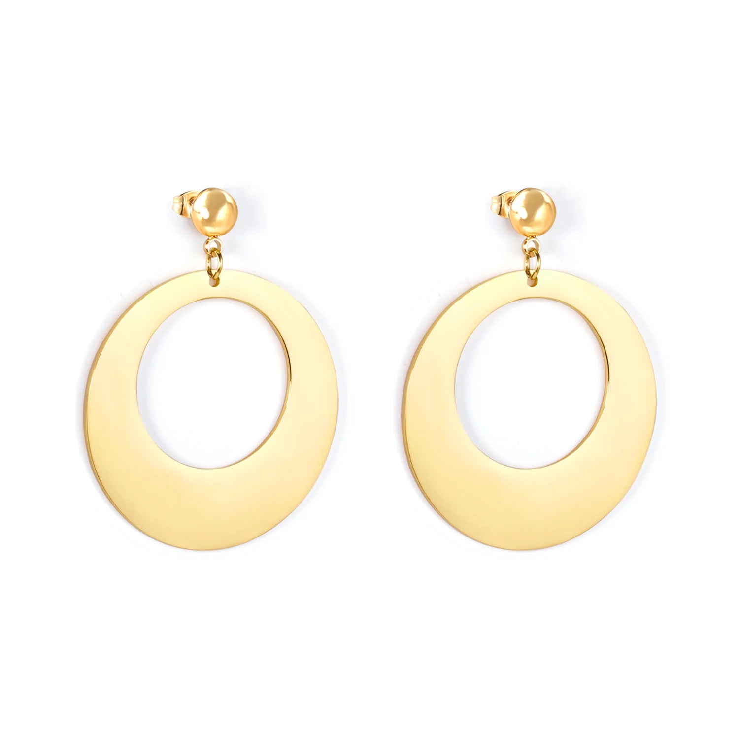 Stainless Steel Big Hoop Earrings for Woman 2021 Wholesale Circle Gold Plated Jewelry