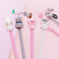 Korean Creative Cartoon Cute Pet Cat Pig Rabbit Hamster Kawaii Gel Pen Black Customized Ningbo Plastic Pen Promotional Pen