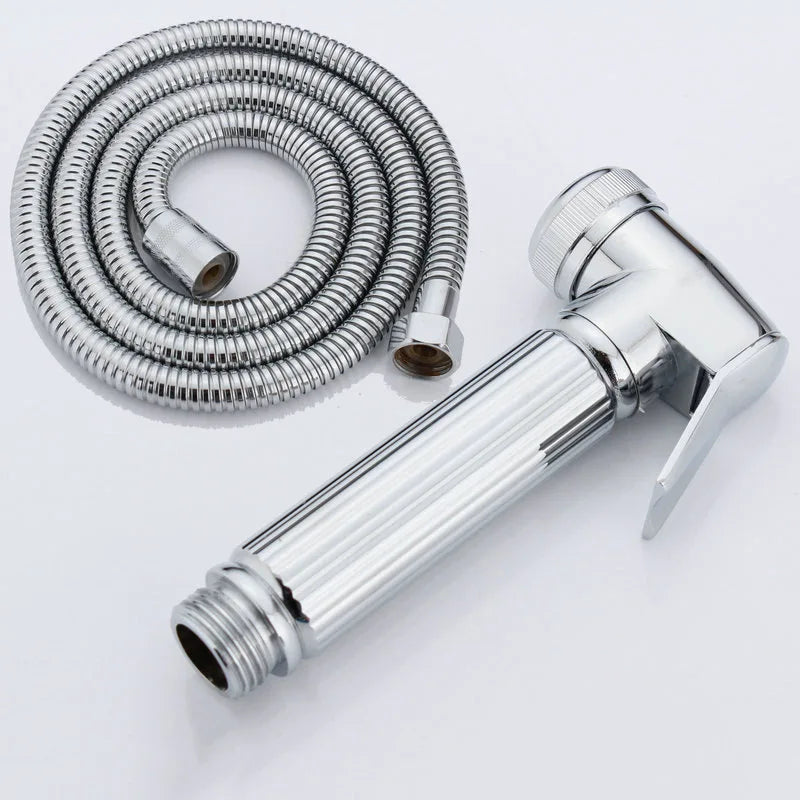 Copper Bidet Spray Gun Set Handheld Pressurized Water Flusher for Toilet Cleaning Bathroom Faucet Accessory with Shower Heads