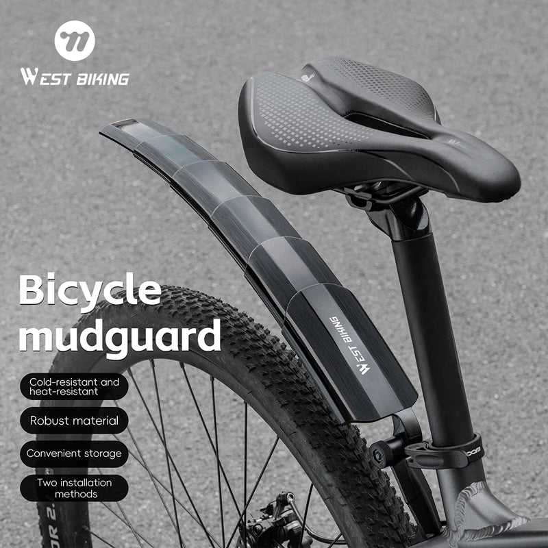 WEST BIKING Adjustable Bicycle Quick Release MTB Front Rear Mudguards Cycling Bike Universal Tire Fender Set
