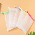Handmade Soap Exfoliating Mesh Pouch Saver Bag with Logo Double Layer Bubble Foam Net Drawstring Holder Bags Bubble Mesh Bags
