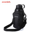 Water Bottle 32oz 64oz with Straw Spout Handle Lid Half Gallon Jug Stainless Steel Insulated Water Bottle Carrying Pouch Sleeve
