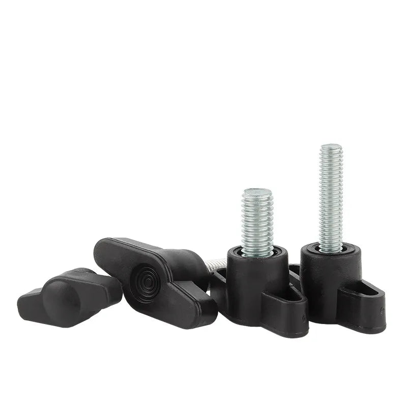 M6 X 25mm 30mm 40mm Stainless Steel Plastic T Handle Thumb Screw 1/4 Black Plastic Clamping Knob Wing Thumb Screw