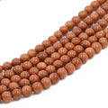 Wholesale 4mm-12mm Gold Sandstone Beads Loose Round Beads for Jewelry Making Sizes 6mm 8mm 10mm 12mm Strands