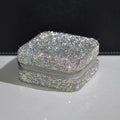 EA021 Fancy Glitter Small Jewelries Organizer Necklaces Rings Earrings Necklace Storage with Travel Jewelry Box