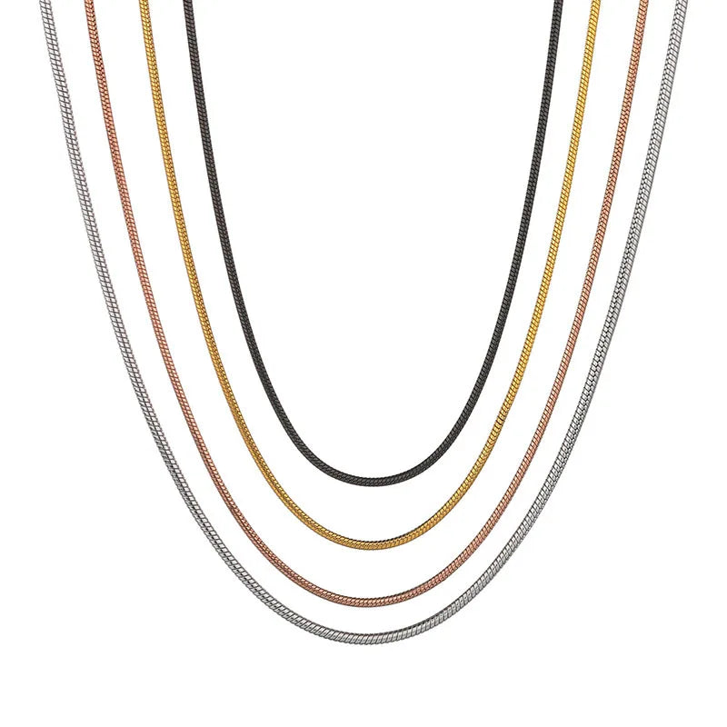 Fashion Man Jewelry Stainless Steel Men's square Snake 18k Pvd Gold Chain Necklace China Cheap Jewellery Gold Snake Chain
