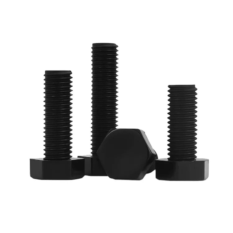 DIN933 Black Nylon Plastic PA66 M12 Hexagon Head Full Thread Bolt Waterproof Corrosion Resistance Hex Bolt in Stock