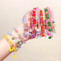 Children's Bohemian Bohemia Crystal Flower for Bracelet Coloured Glaze Beaded String Jewelry Cute Princess Cartoon for Bracelet