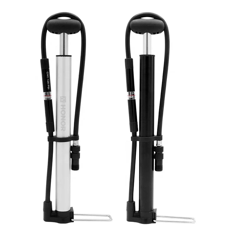 ZOYOSPORTS Mini Aluminum Alloy Bicycle Hand Pump Light Weight Portable Pump MTB High-pressure Bicycle Pump with Barometer