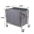 Elerein AF08155A Sales Popular Hotel Room Service Foldable Stainless Steel 4-Wheel Laundry Dirty Cloth Cart Cleaning Cart