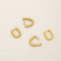 European Retro Pattern Geometric Earrings 18K Gold Plated Brass Earrings Heart U Shape Irregular Geometric Earrings