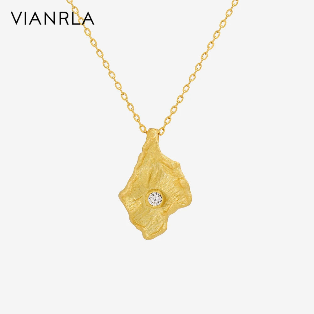 VIANRLA 925 Sterling Silver 18k Gold Chain Pendant Necklace Zircon Jewelry Wholesale Merchants