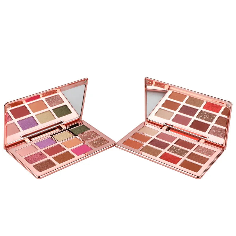 No Logo New Luxury Shiny High Pigment Shimmer Eyeshadow Matte Palette in Metal Case Private Label Eye Shadow Palette