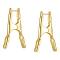 18K Gold Plated Brass Jewelry Personalized Design Clip Shape Ear Stud Accessories Earrings E221361