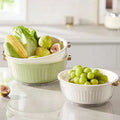 Hot Sale Double Layer Fruit Vegetable Cleaning Draining Basket Multi-Function Plastic Strainer for Kitchen Camping Food Storage