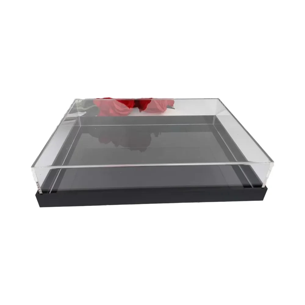 Carved Acrylic Gift Box Rectangle Cube Container with Lid Storage Home Organizer and Craft Supplies Square Shape