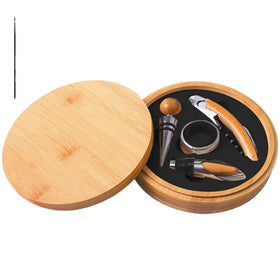 Cork Wine Bottle Opener Wine Tools Set and Bamboo Wood Opener Set and Stopper Pourer Gift and Wine Gift Set