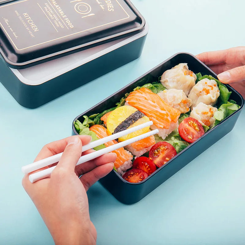 Eco-Friendly Lunch Food Containers Box Adults Bento Tiffin & Kids Salad Boite Heatable Dinnerware Set for Kids & Adults