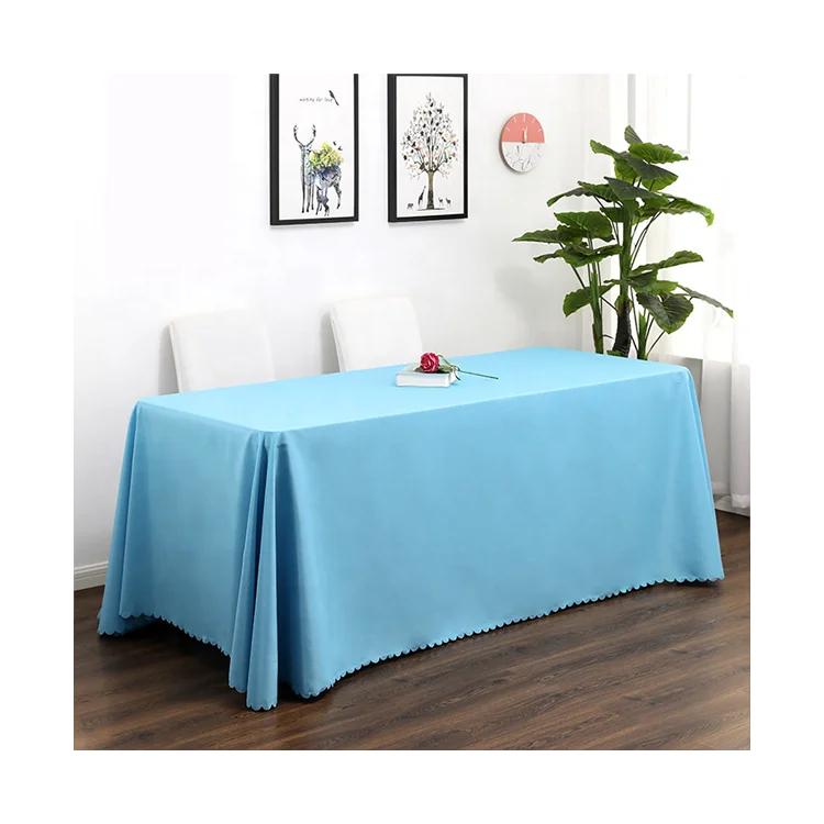 Best Selling 6ft Custom Draped Table Cloth Linen Outdoor Polyester Party Fitted Table Cover Printed Exhibition Tablecloth