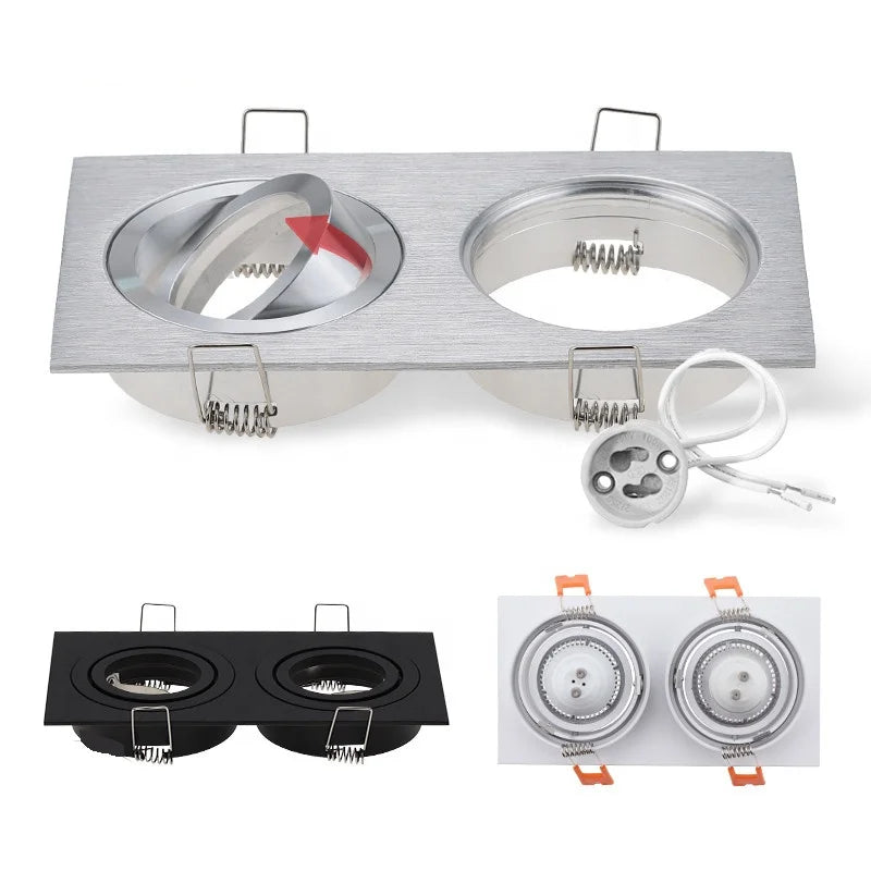 Adjustable Ceiling Lamp Holder Bases Halogen Light Bracket Cup Aluminum LED Downlight GU10 MR16 Spot Light Gu10 Frame Bulb Lamp