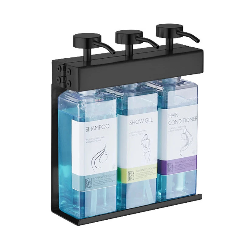 Wall Mounted Shower Soap Dispenser Square Hand Liquid Soap Bottle Holder Bracket with Pump