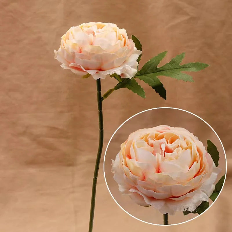 Artificial Flower for Decoration Rose Flowers Silk Peony Faux Bouquet Plastic Arrangements for Home Bridal Wedding Party