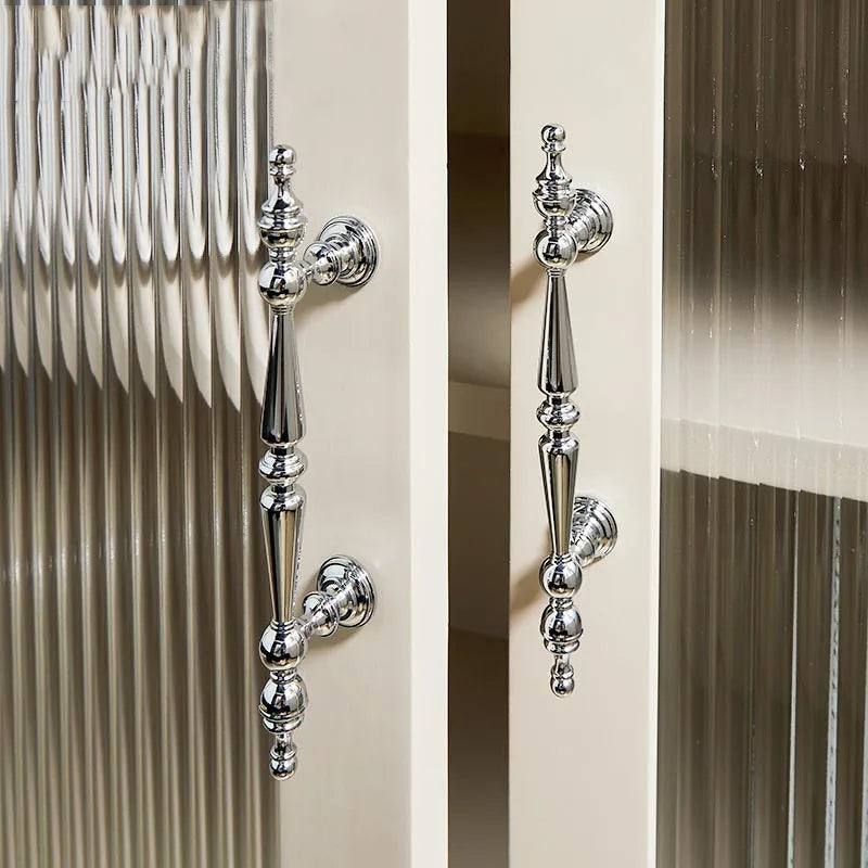 Chrome Luxury Furniture Bright Silver T-Bar Pulls Brass Handles Drawer Knobs for Dressers Wardrobes for Bedroom Bathroom Kitchen