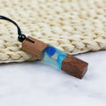 Resin Necklace Pendant Wooden Gift Woven Rope Chain Men Woman Epoxy Jewelry