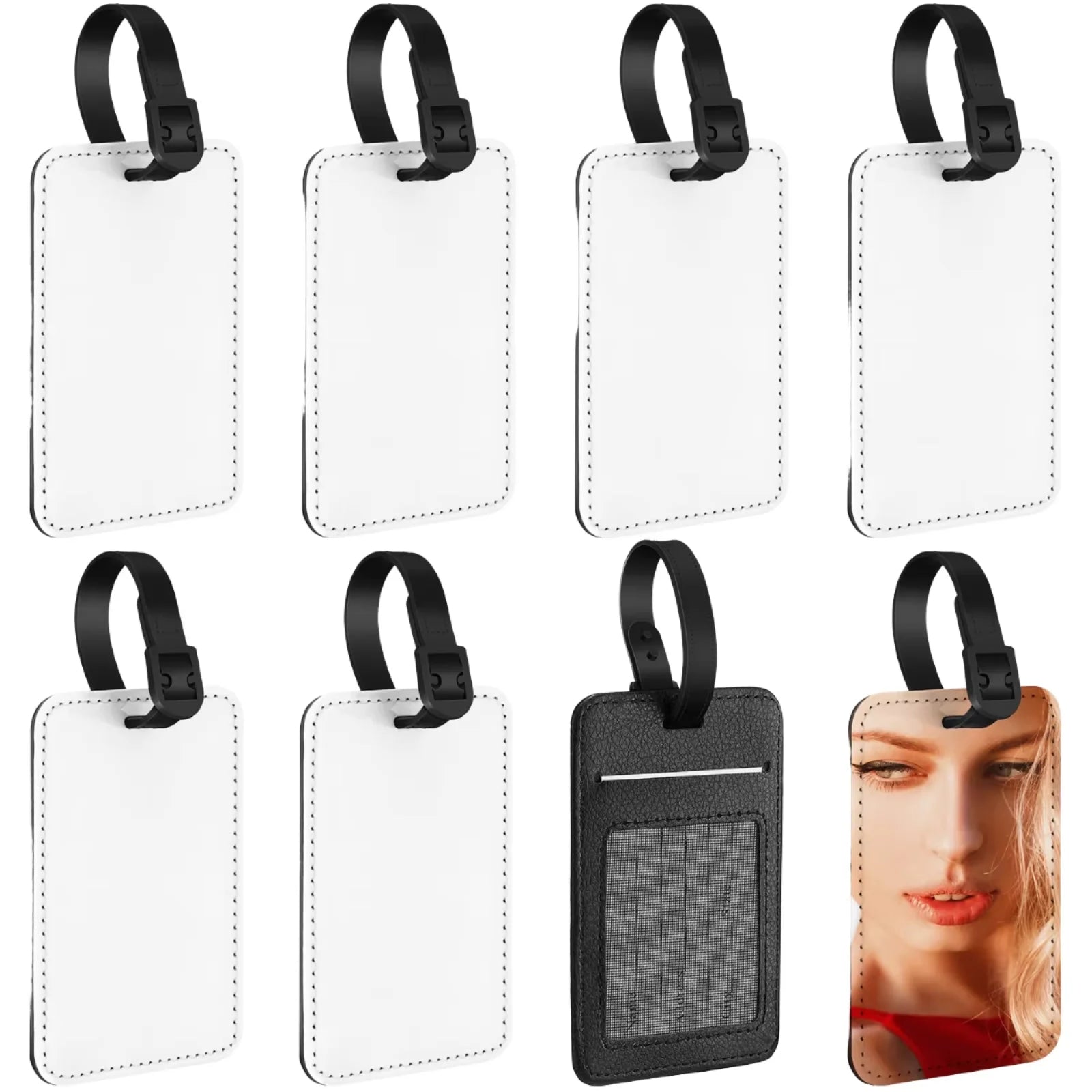 Heat Transfer Custom Design Printable Blank PU Leather Sublimation Luggage Tag