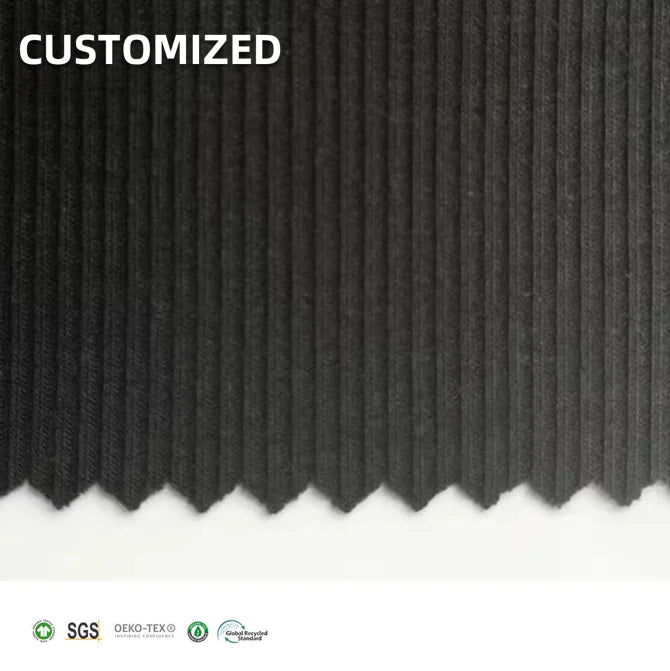 Comfortable and Breathable Eco-Friendly Knitted Recycled Polyester 44% Bamboo 43% Spandex 13% 2x2 Rib Fabric for T-Shirts