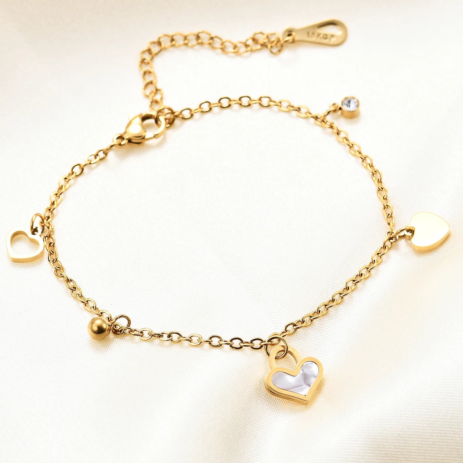 Ins Style Fashion Jewelry Titanium Steel Bracelet Niche Design Wild love Heart Charm Shell Stainless Steel Bracelet for Women