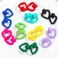 Retro Winter New Matte Resin Hollow Heart Earrings Fashion Jewelry Flower Frosted Candy Colored Stud Earrings for Women