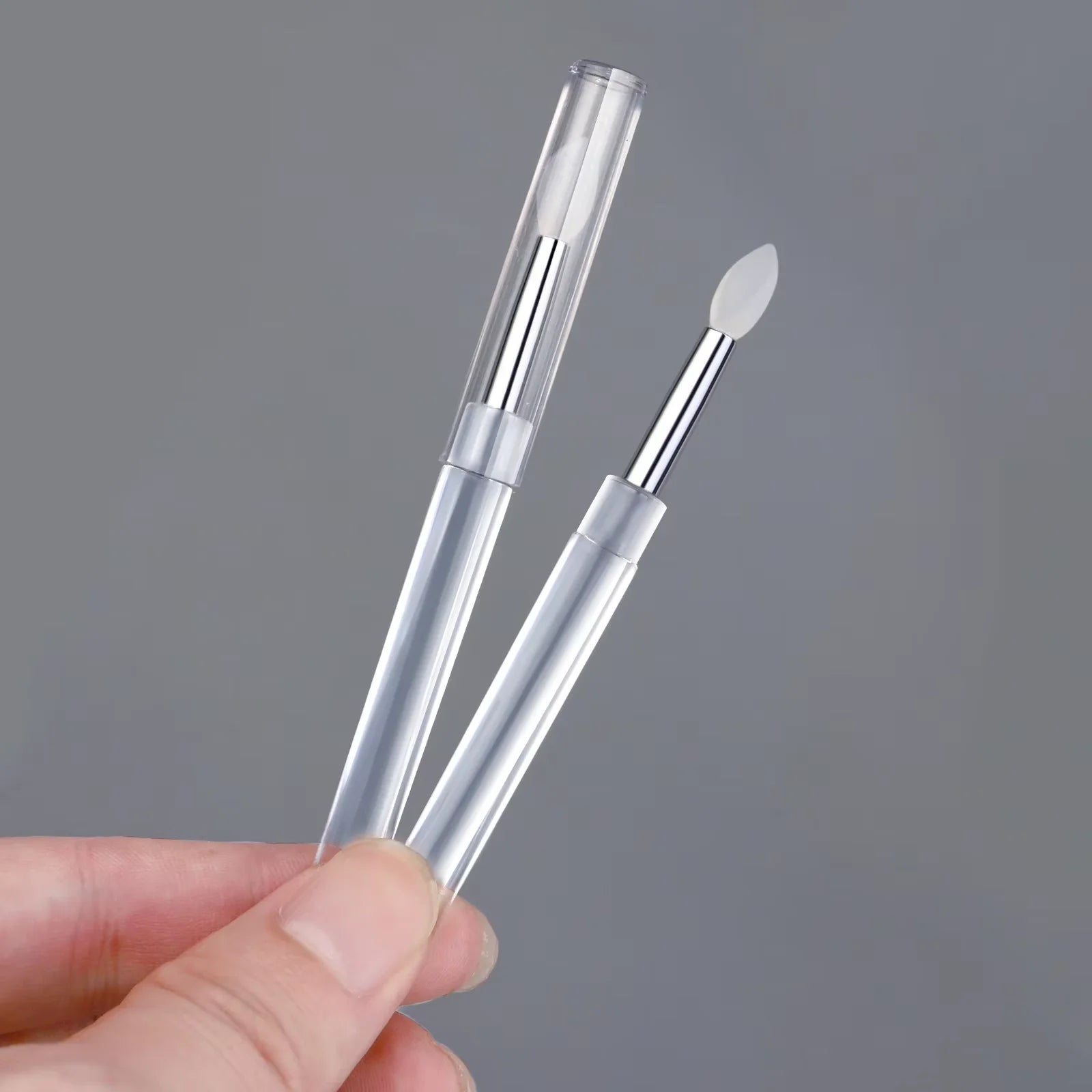Nail Arts Silicone Applicator Sticks Reusable Chrome Glitter Applying Manicure Tool New Easy-Daub Pigment Silicone Nail Brush