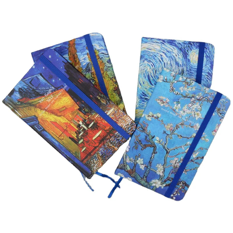 4 Designs Mix Van Gogh Series Hard Cover Notebook Journal 96sheets Have in Stock for School Supplies A5/6 Size Custom Notebook
