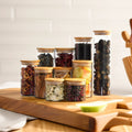 CHAPLIN Bamboo Wooden Lid Airtight Leakproof Kitchen Borosilicate Glass Jars for Food Storage With Bamboo Lids