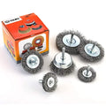 Wire Wheel Cup Brush Set Coarse Crimped Carbon Steel Brass Coated Wire Brush Wheel Cup Brush Set for Drill Attachment