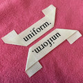 Miter Fold Soft Natural Printed Cotton Garment Labeltriangle Fold Organic Cotton logo Tag for Uniform