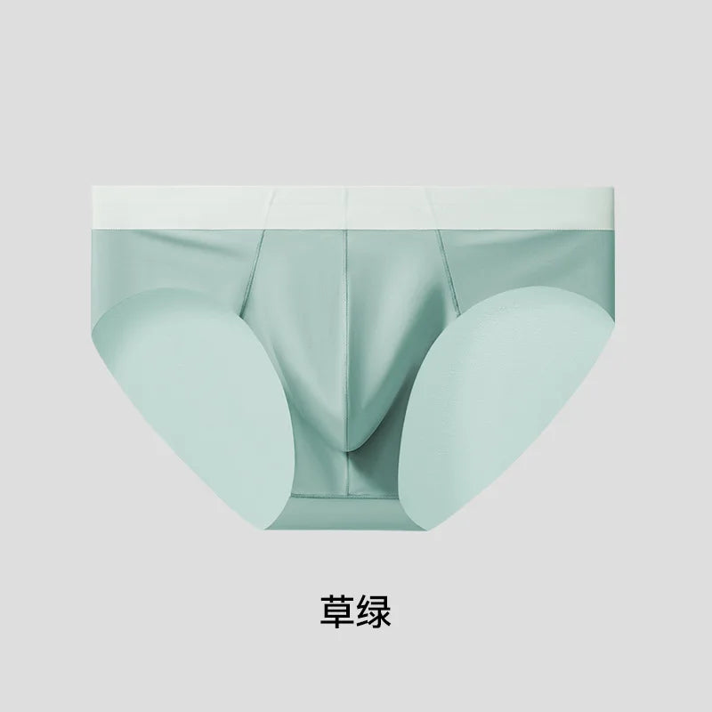 Wholesale Factory Price Fashion Color Matching Leader Men's Briefs Large Bag Ice Silk Seamless Underwear Men's Pants