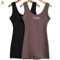 LULUXIXIYAYA Basic U Neck High Elastic Back Slip Sleeveless Jumpsuit Women Sportswear Shorts Bodysuit