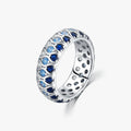 MODIAN New 925 Sterling Silver Exquisite Fine Jewelry Luxury Gradient Evil Eyes Stackable Eternity Bands Rings for Women