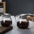 Modern Elegant 15oz Hand-Blown Borosilicate Glass Teapot with Built-In Tea Infuser Luxury Coffee Set Easy to Use for Hotels