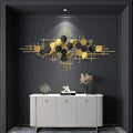 149*69.5cm Creative Design Horizontal Wall Mounted Art 3d Decors Large Gold Metal Wall Decor for Living Room