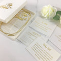 Elegant Custom Gold Foil Clear Acrylic With Names in Gold Mirror Acrylic Party Invitation Cards