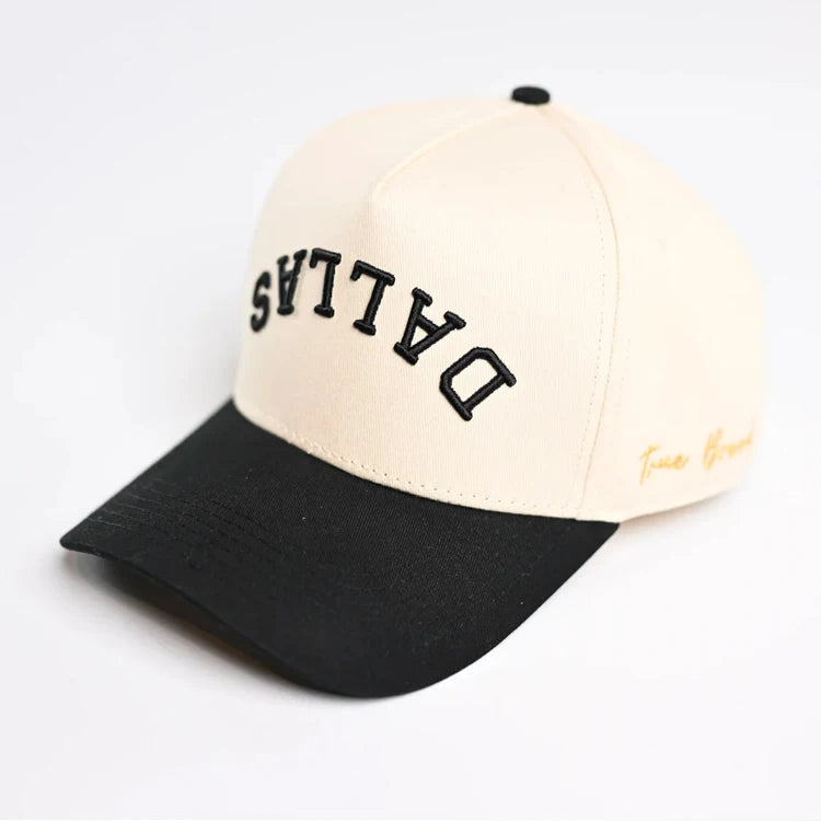 Custom Letter Embroidered Logo Puff Printed Street High Quality 5 Cotton Sport Common Twill Baseball Cap Two Tone Image
