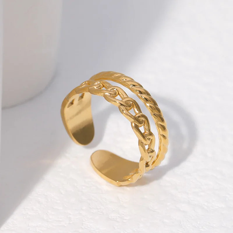 Beimai OEM Ring Titanium Steel Chain Women's Open Adjustable Ring