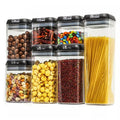 7 Piece Premium Rectangle Stackable Eco-Friendly PP Airtight Pantry Organizer Dry Food Storage Containers Set 1-3L Capacity