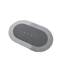 Green Oval Rug Absorbent Soft Contemporary Rubber 2.5MM Custom Words Antislip Rug Oval Shaped