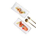 Customized Ceramic Plate New European Style Gold Edge White Dinner Plate Rectangular Dish Plate